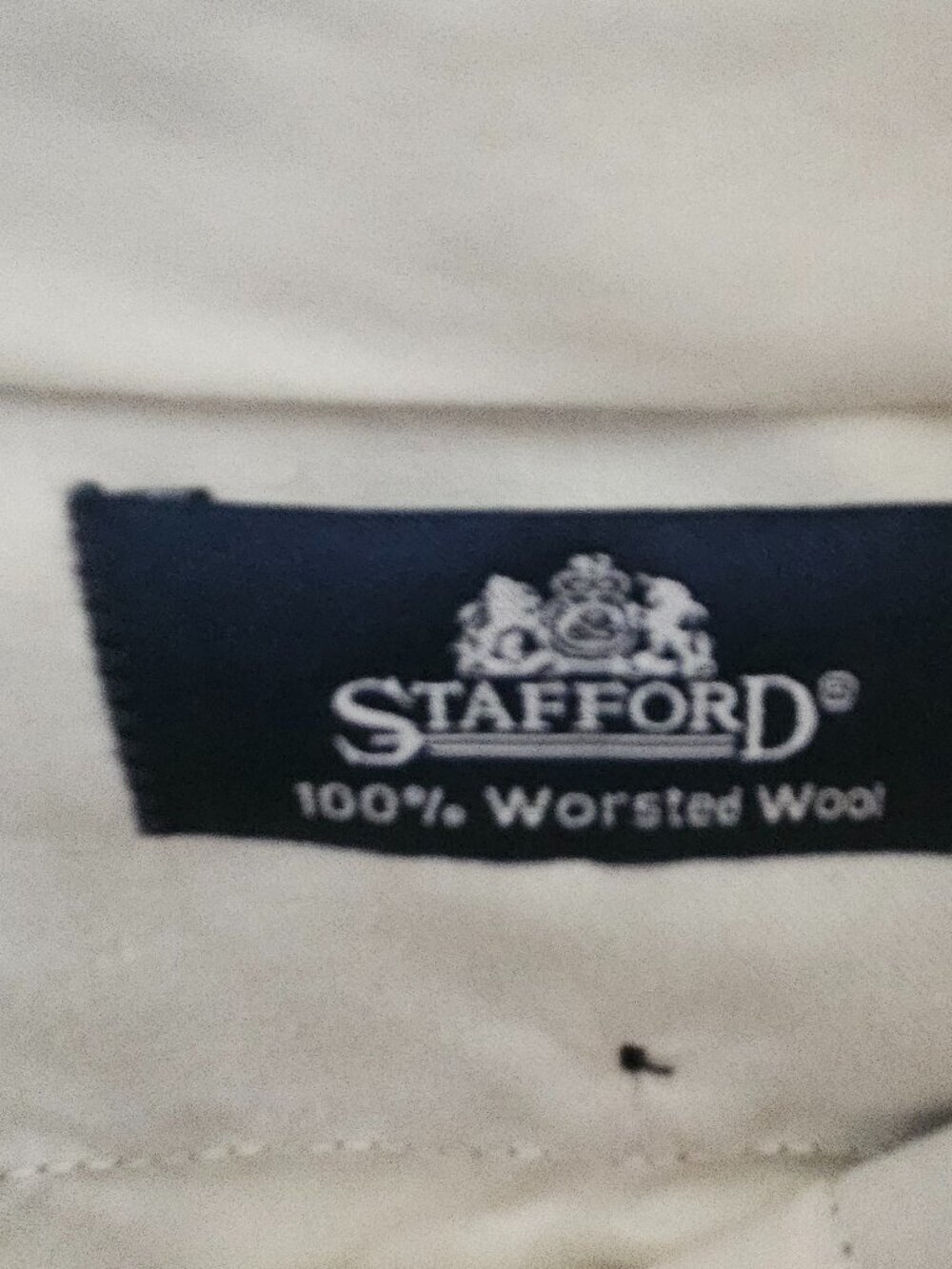 Stafford Navy Stripe 100% Wool Suit 34W x 32L Pants - Picture 6 of 7